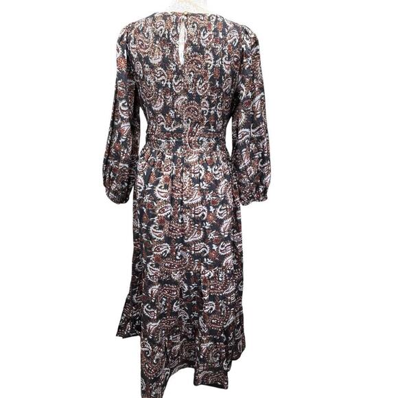 Cleobella Carly Ankle Dress Smocked Bodice Midi Medium Folksy Cottage Spring - Picture 3 of 8